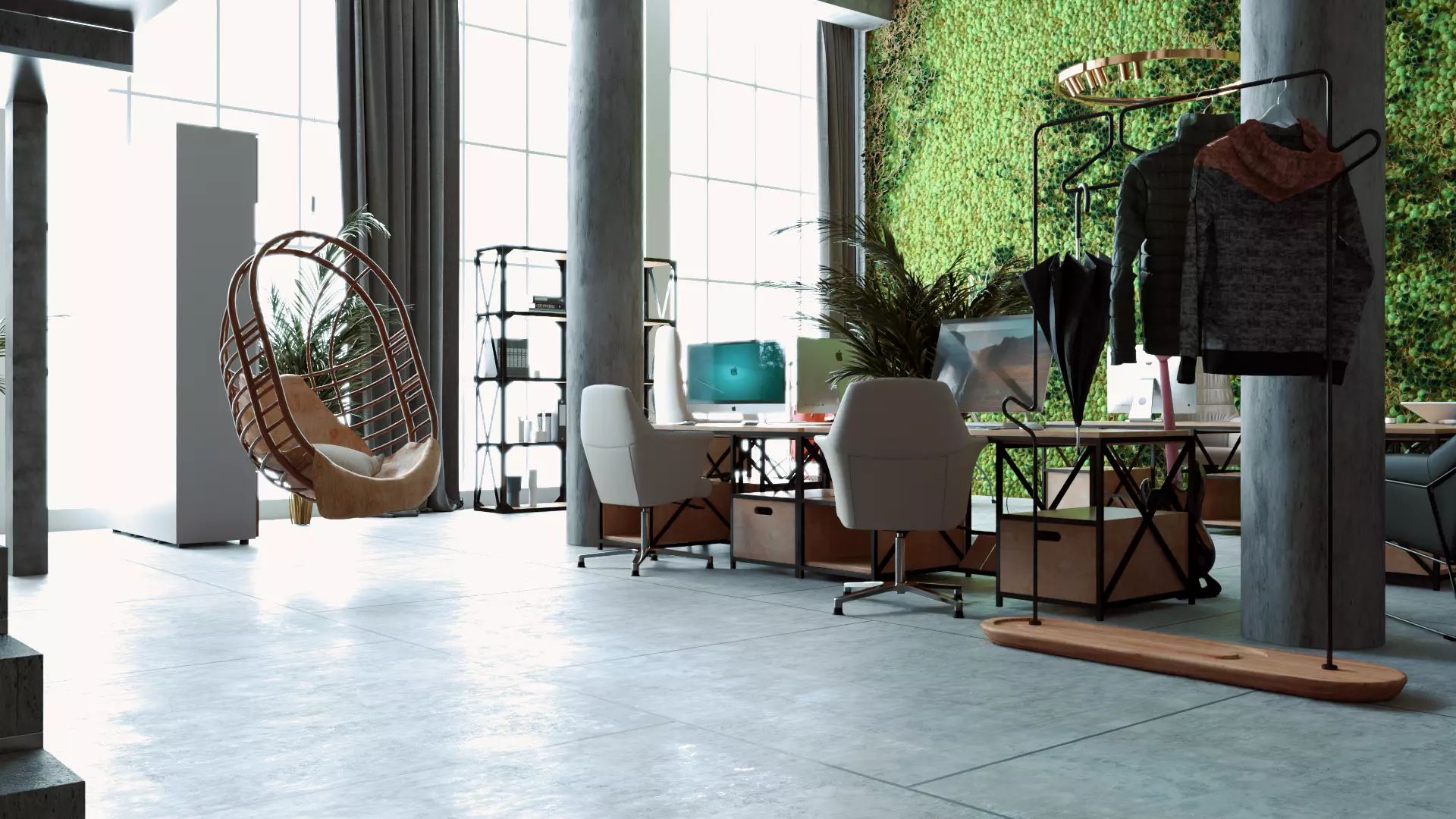 Office interior design 3D model Low-poly 3D model_7