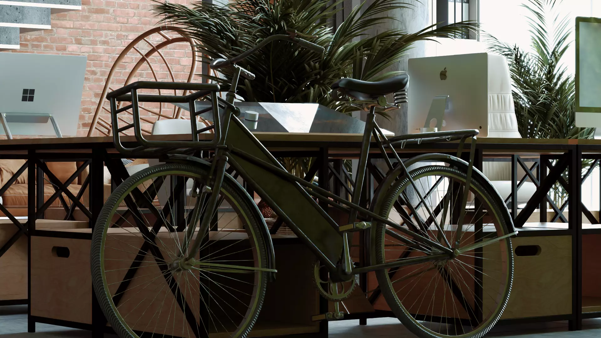 Office interior design 3D model Low-poly 3D model_3