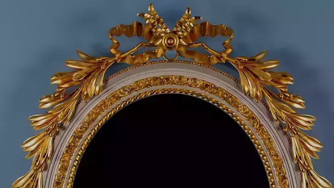 classic frame Baroque Oval Mirror Frame STL for CNC Carving