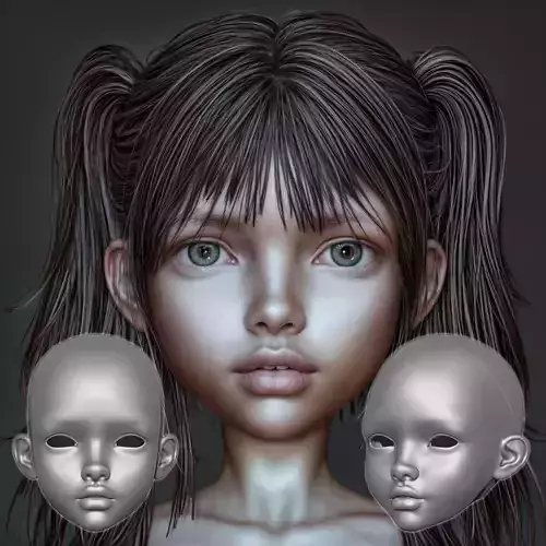 Jade - bjd Head 3D Head doll Bjd  Head Model