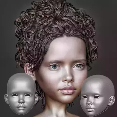 Leona - cheekbones forehead hair neck teeth smile 