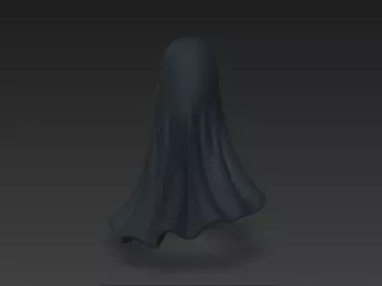 Realistic 3D Model of Gray Ghost Spooky Halloween Spirit 3D print model_5