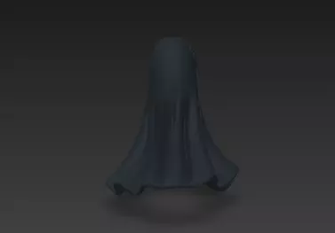 Realistic 3D Model of Gray Ghost Spooky Halloween Spirit 3D print model_4