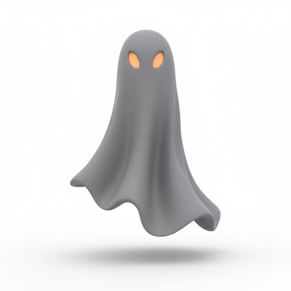 Realistic 3D Model of Gray Ghost Spooky Halloween Spirit 3D print model_0