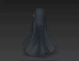 Realistic 3D Model of Gray Ghost Spooky Halloween Spirit 3D print model_7