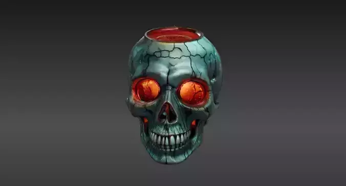 Creepy Skull Candle Holder 3D Print Model Halloween Horror Decor 3D print model