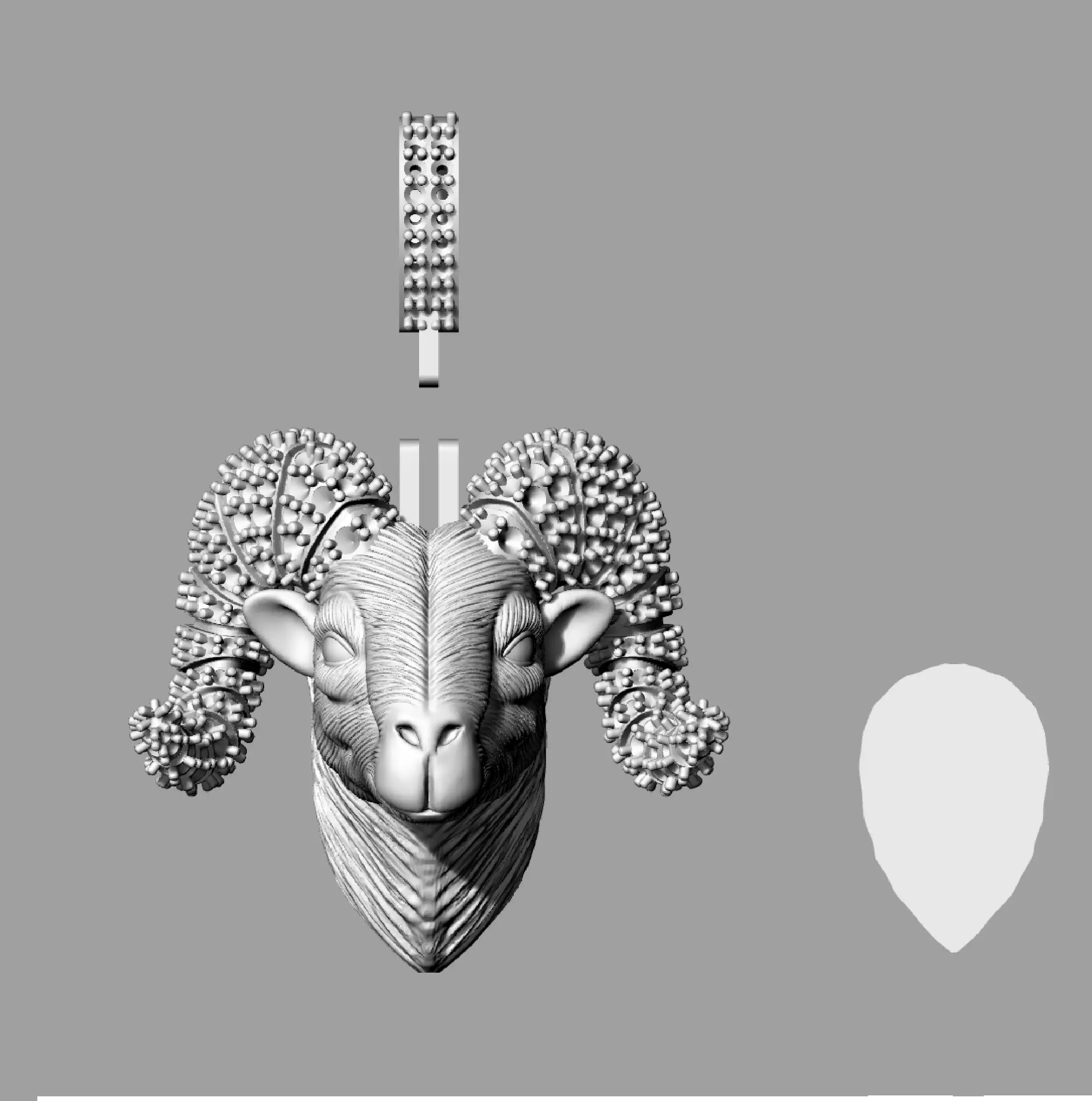 Goat Pendant  3D print model 3D print model_10