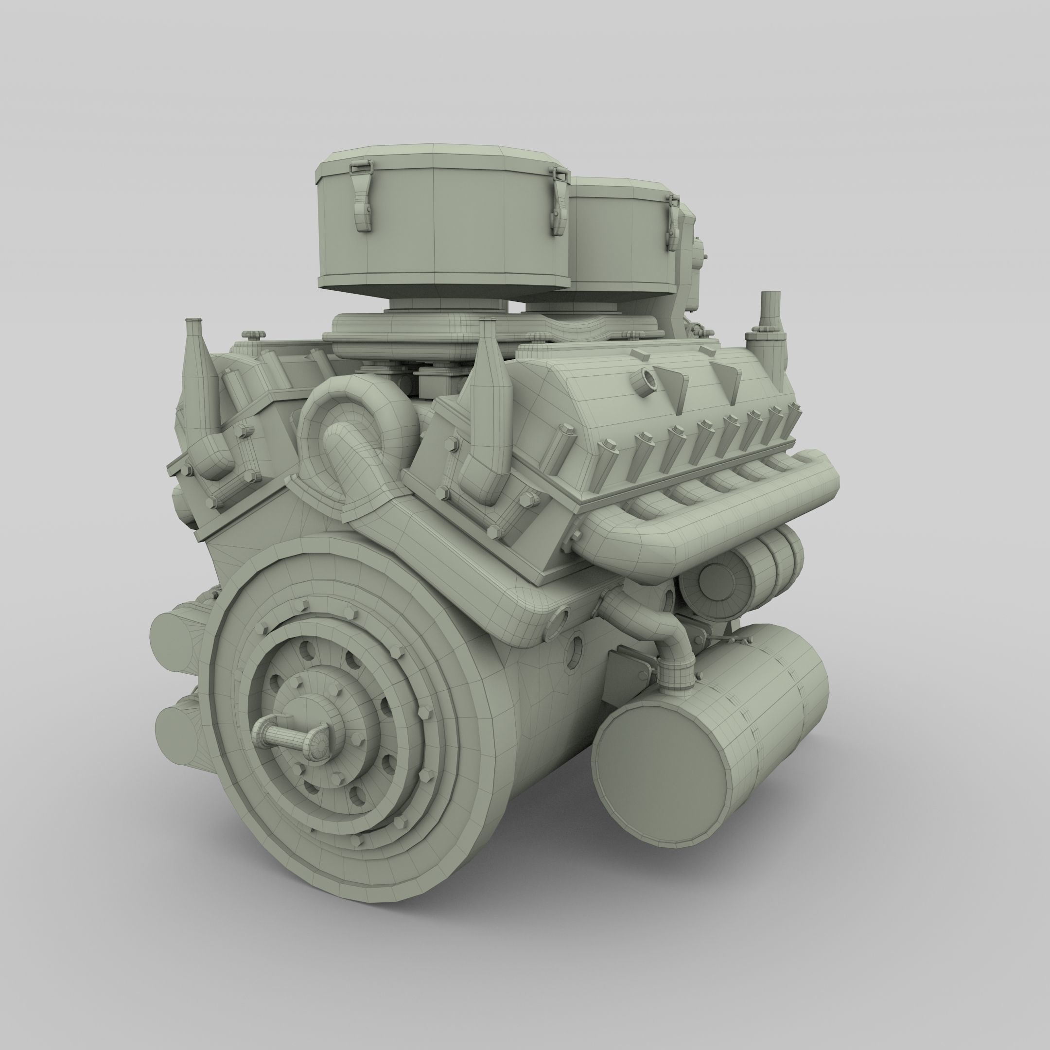 Maybach HL230 Engine Panzer Tiger Unit 3D model_12