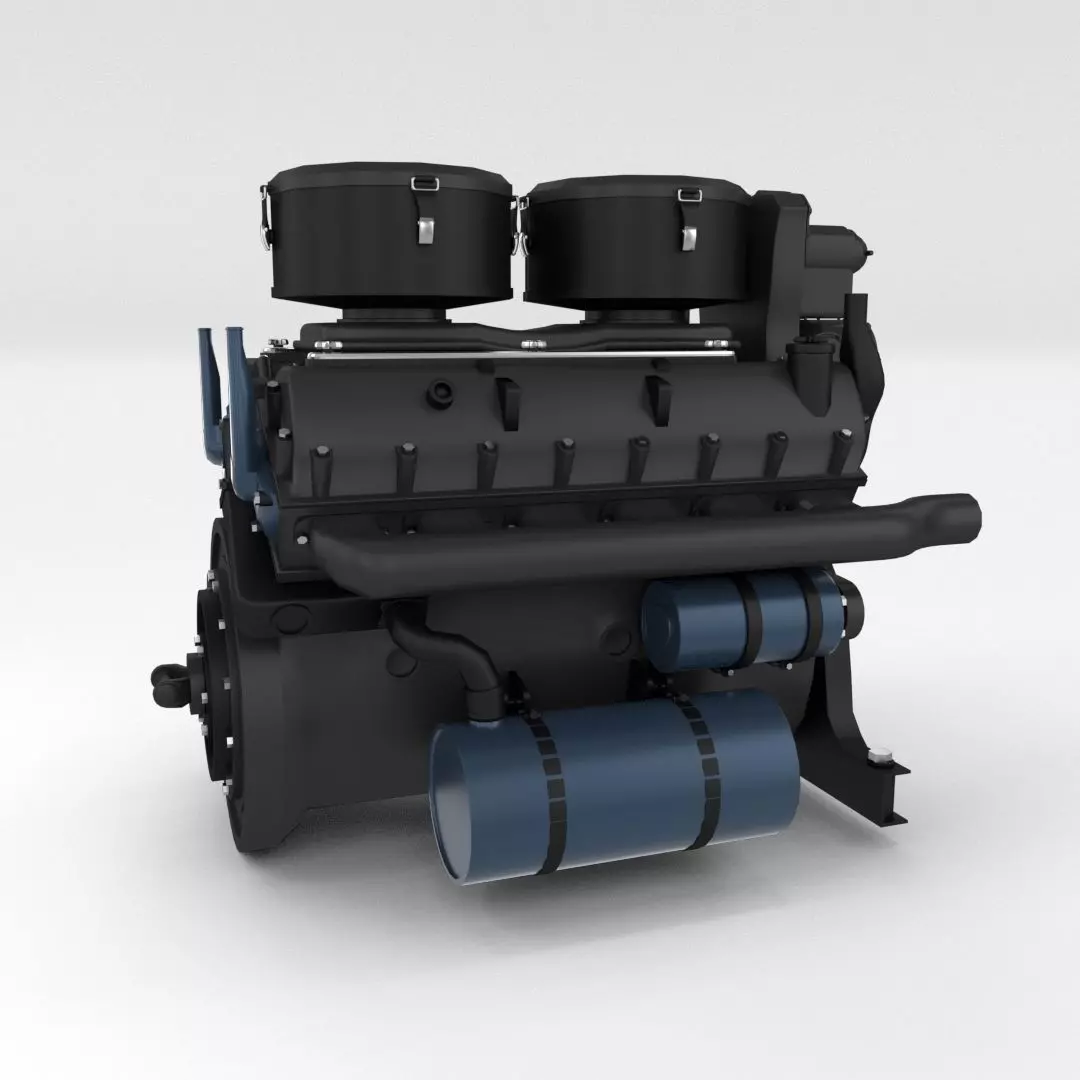 Maybach HL230 Engine Panzer Tiger Unit 3D model_0