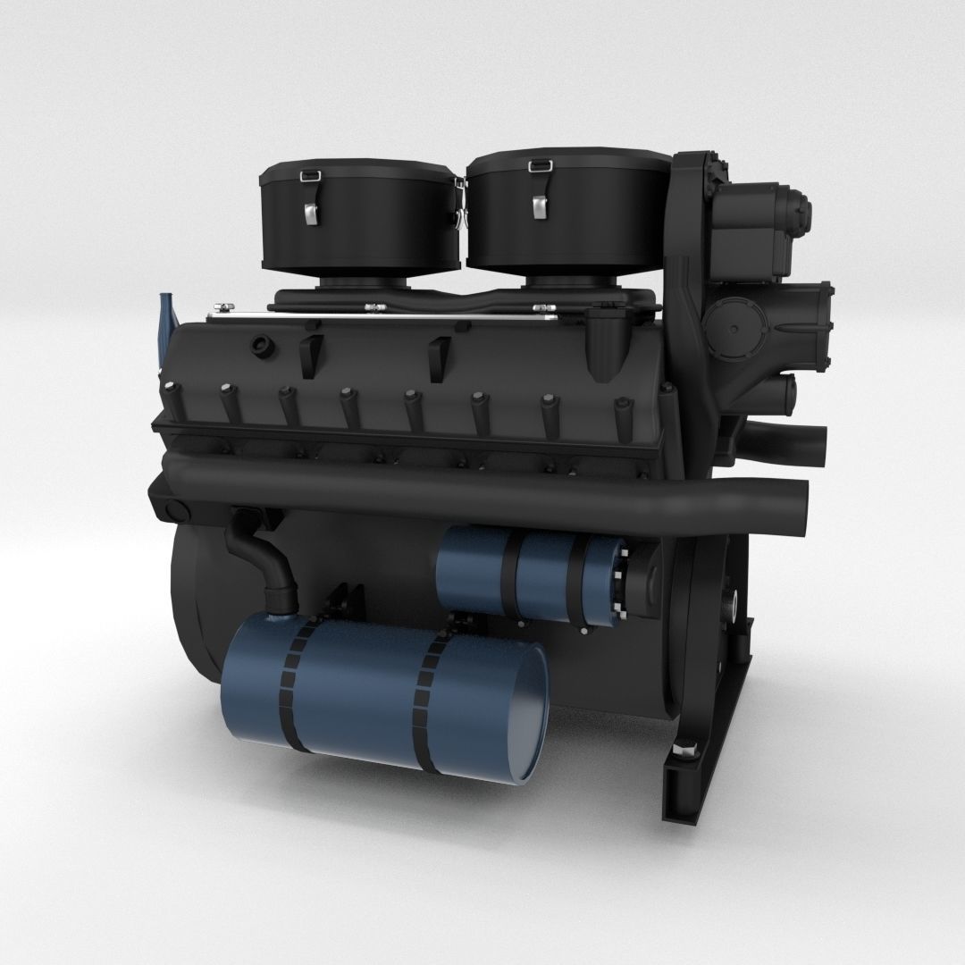 Maybach HL230 Engine Panzer Tiger Unit 3D model_1