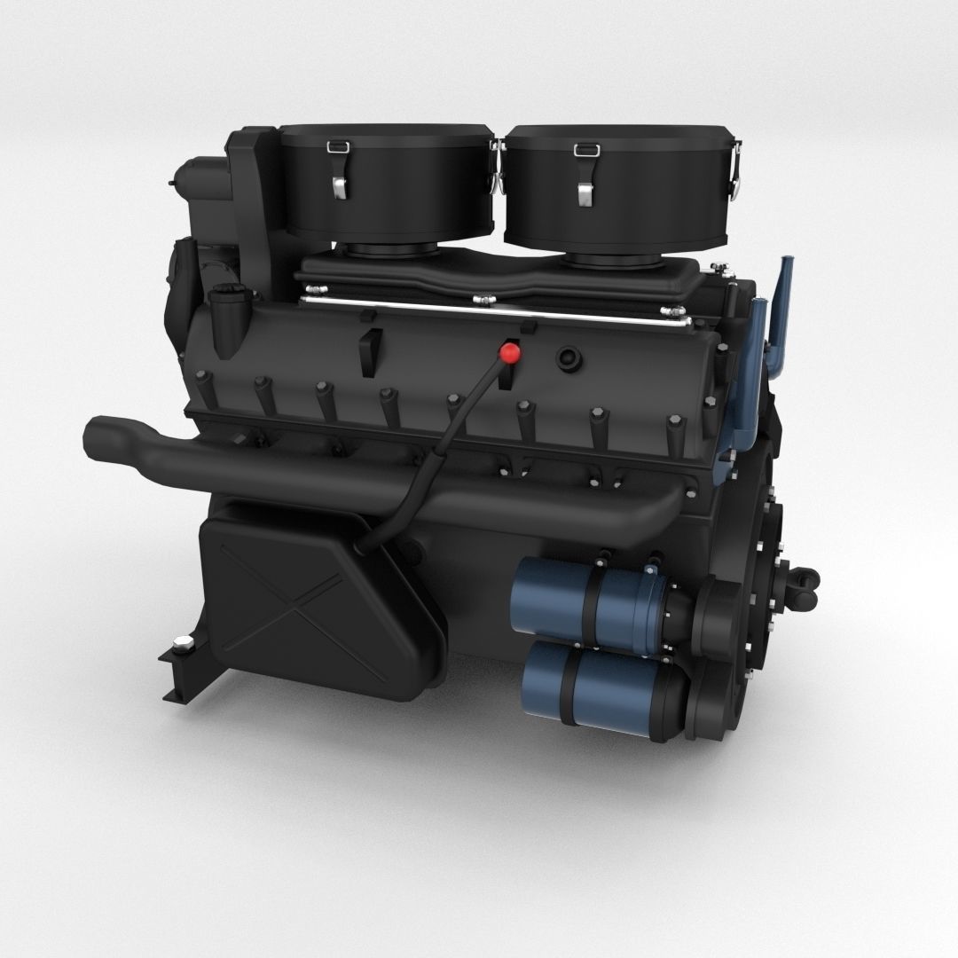 Maybach HL230 Engine Panzer Tiger Unit 3D model_21