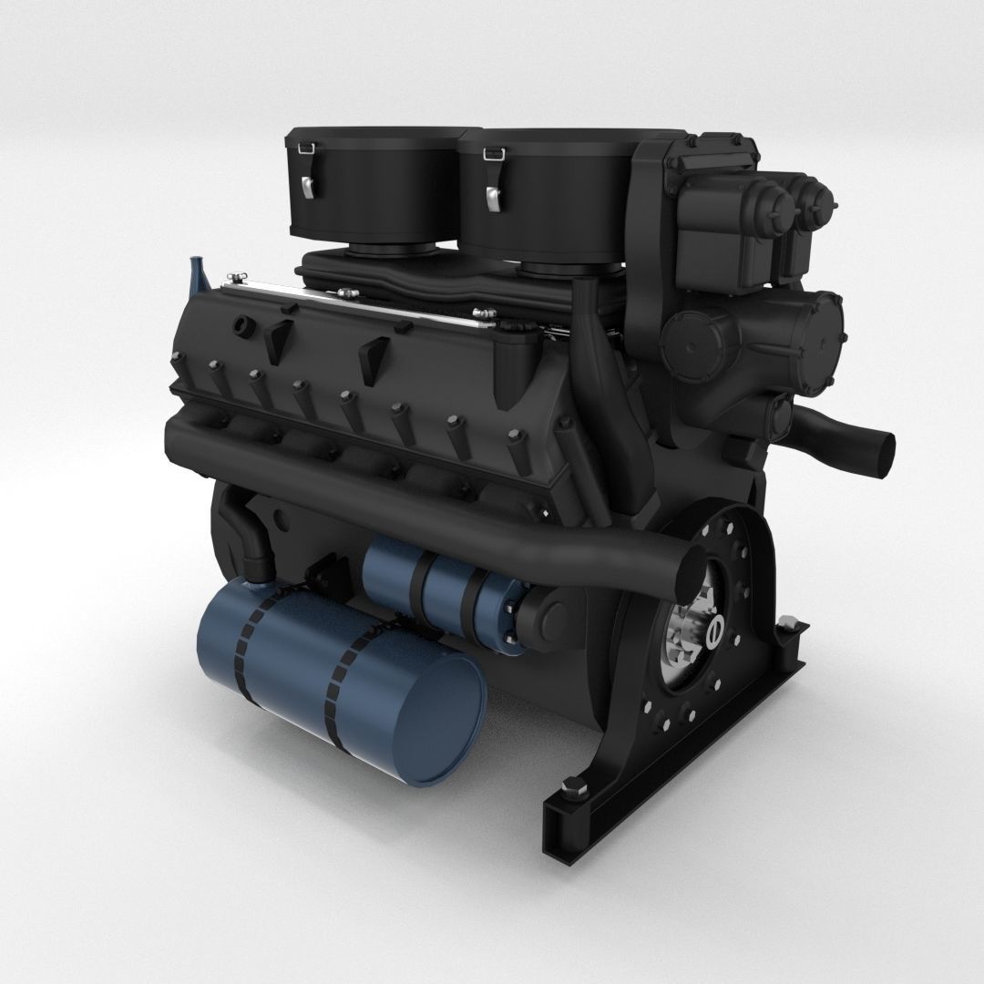 Maybach HL230 Engine Panzer Tiger Unit 3D model_6