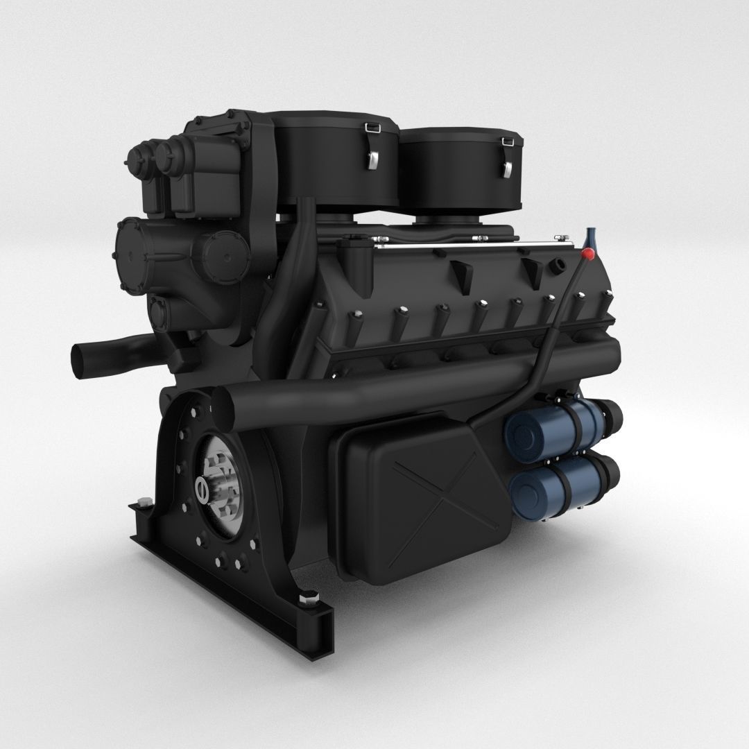 Maybach HL230 Engine Panzer Tiger Unit 3D model_20