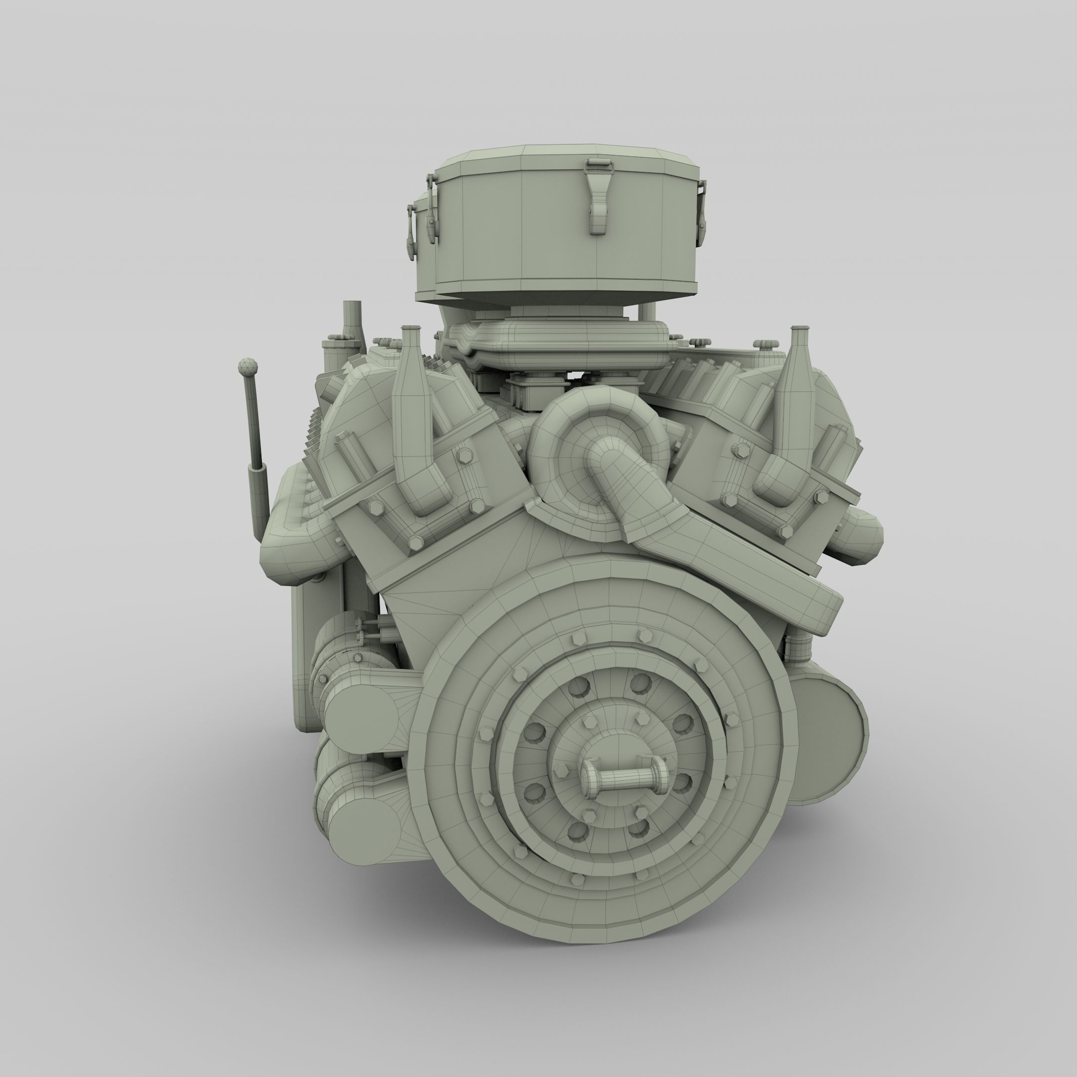 Maybach HL230 Engine Panzer Tiger Unit 3D model_23