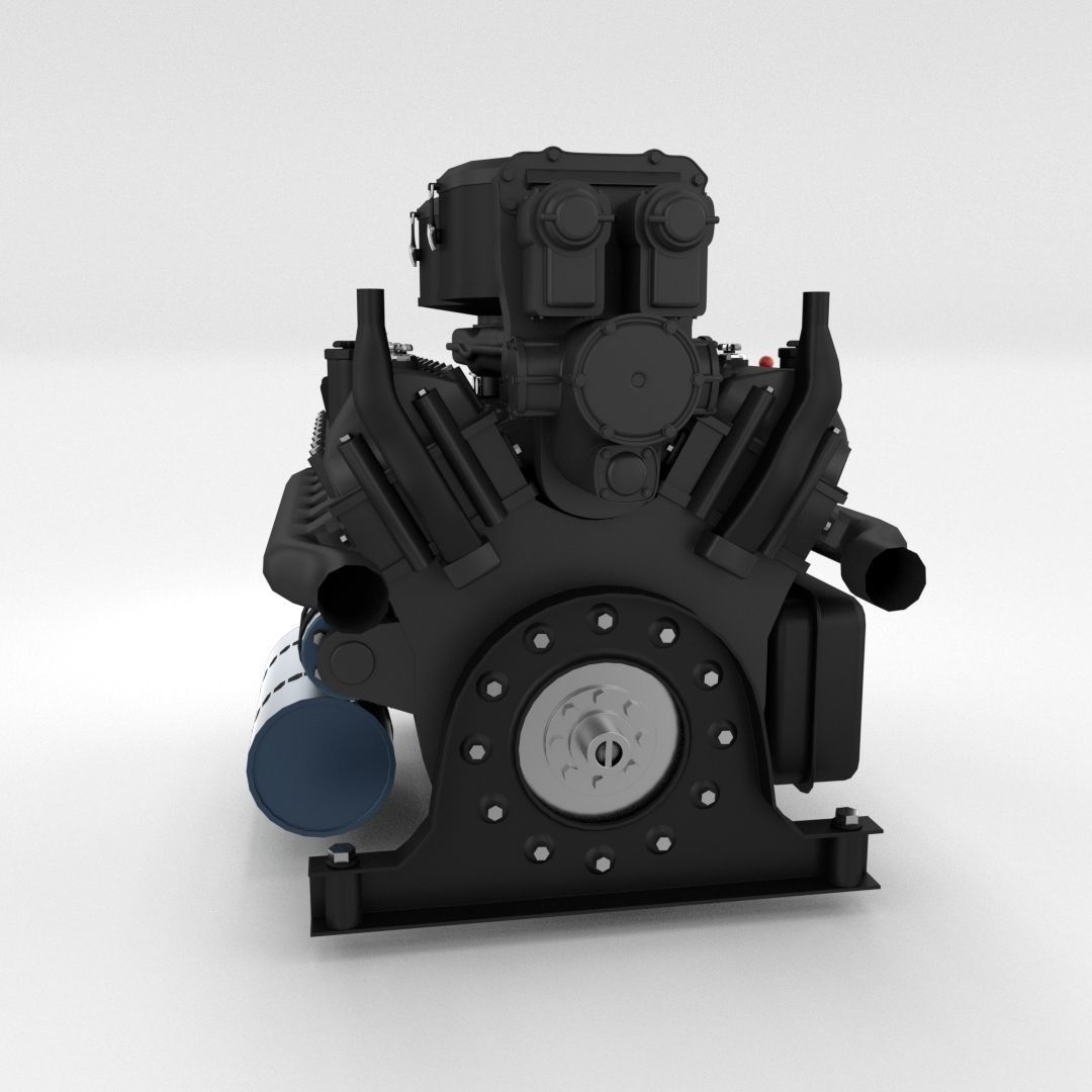 Maybach HL230 Engine Panzer Tiger Unit 3D model_7