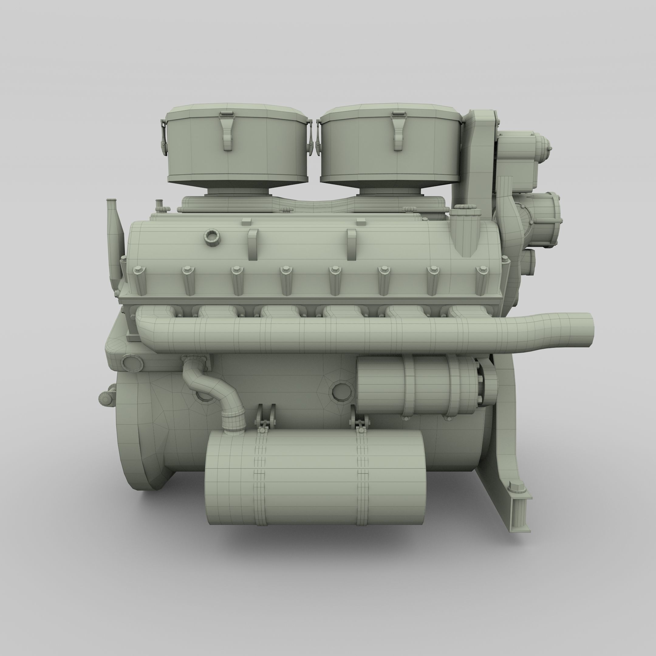 Maybach HL230 Engine Panzer Tiger Unit 3D model_5
