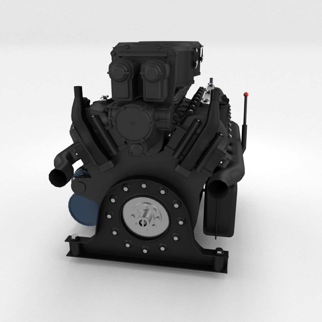 Maybach HL230 Engine Panzer Tiger Unit 3D model_14