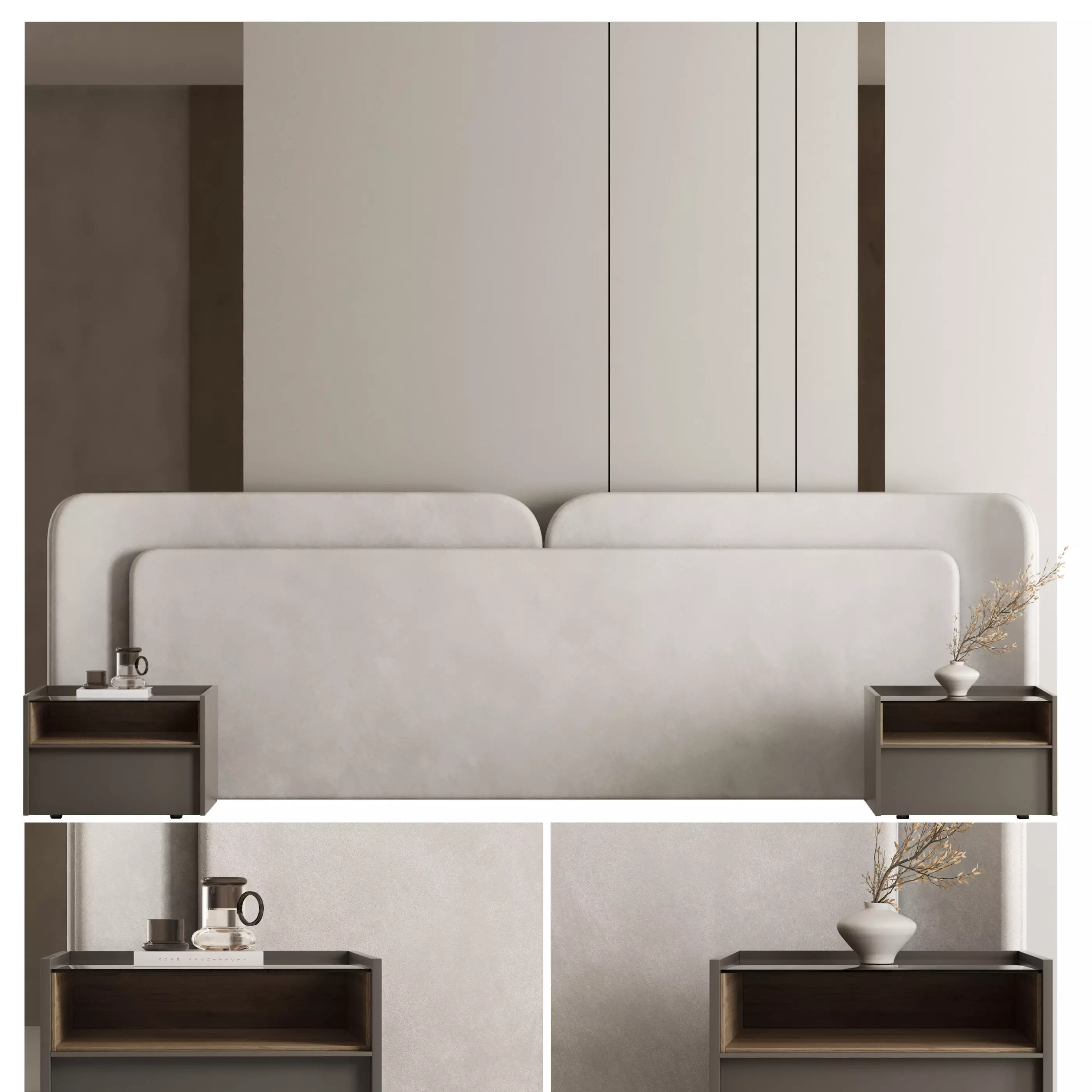 Headboard Wall Panel Composition 23 3D model_0