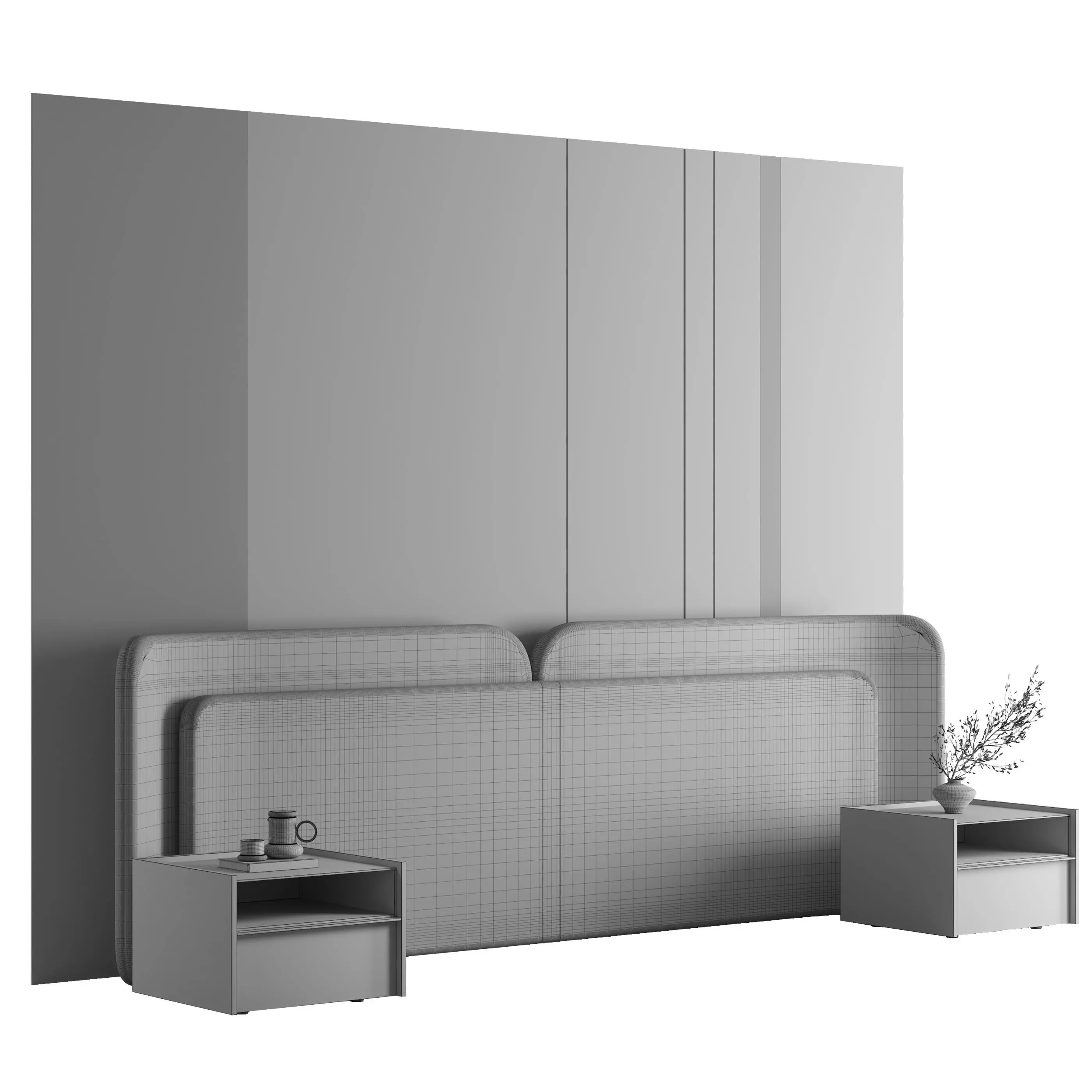 Headboard Wall Panel Composition 23 3D model_6