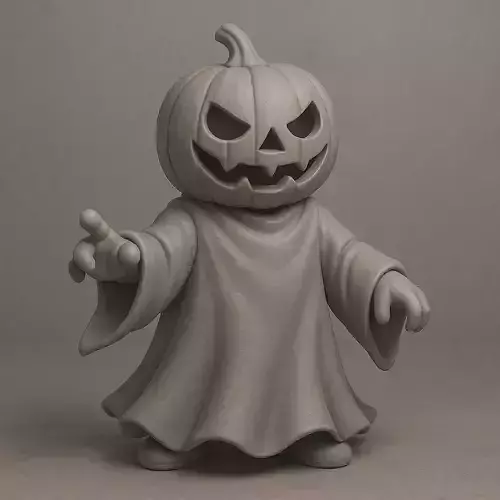 Pumpkin Ghost Action Figure Halloween 3D Print Model