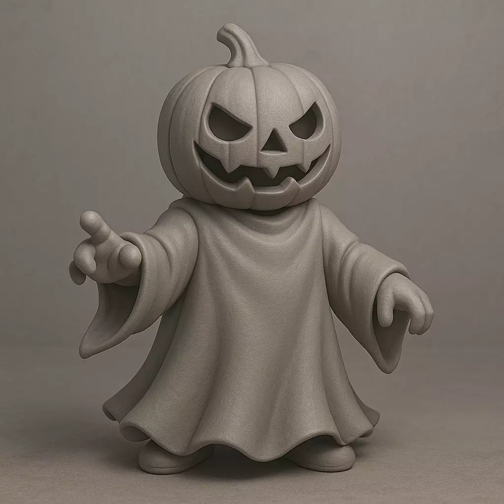 Pumpkin Ghost Action Figure Halloween 3D Print Model 3D print model_0