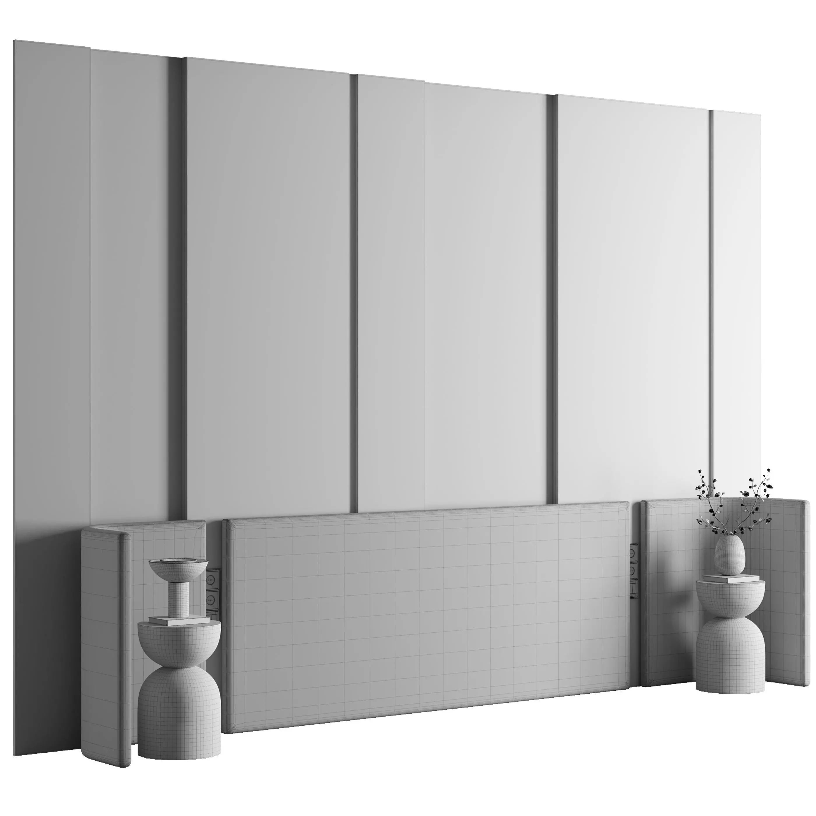 Headboard Wall Panel Composition 24 3D model_6