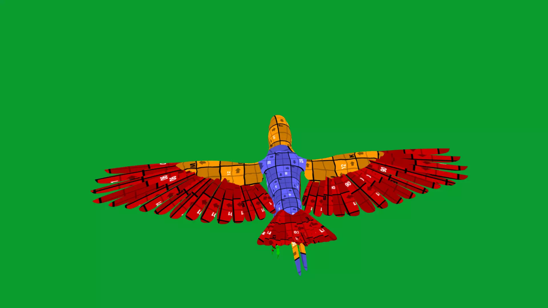 Scarlet Macaw Parrot Low-poly 3D model_30
