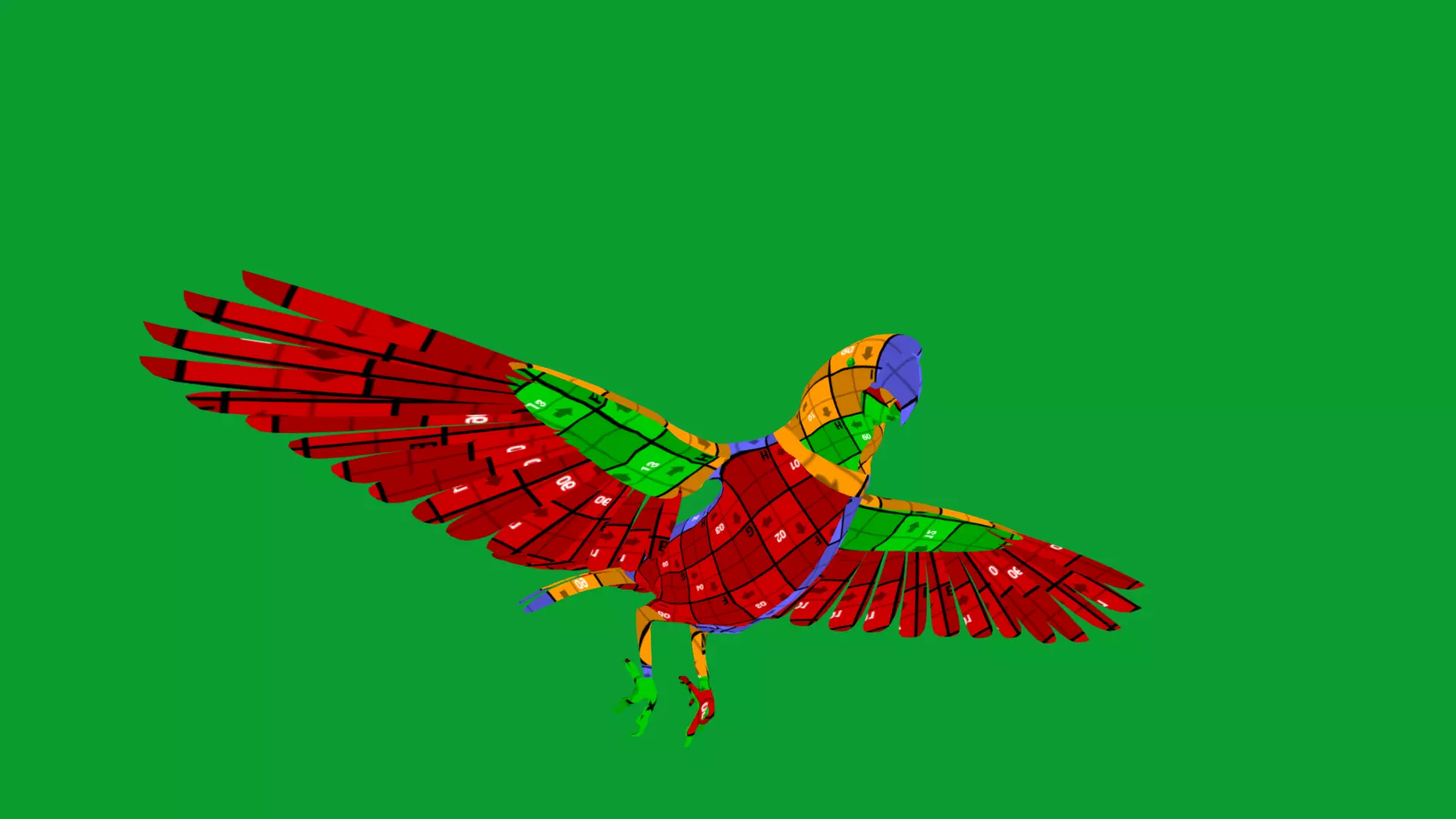 Scarlet Macaw Parrot Low-poly 3D model_23