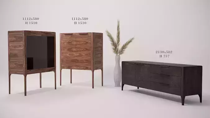 Porada Atlante Display Cabinet and Atlante 3 Sideboard Porada