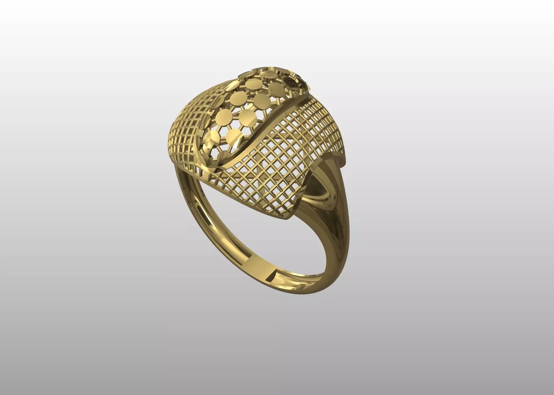 Lattice Dome Ring 3D print model_0