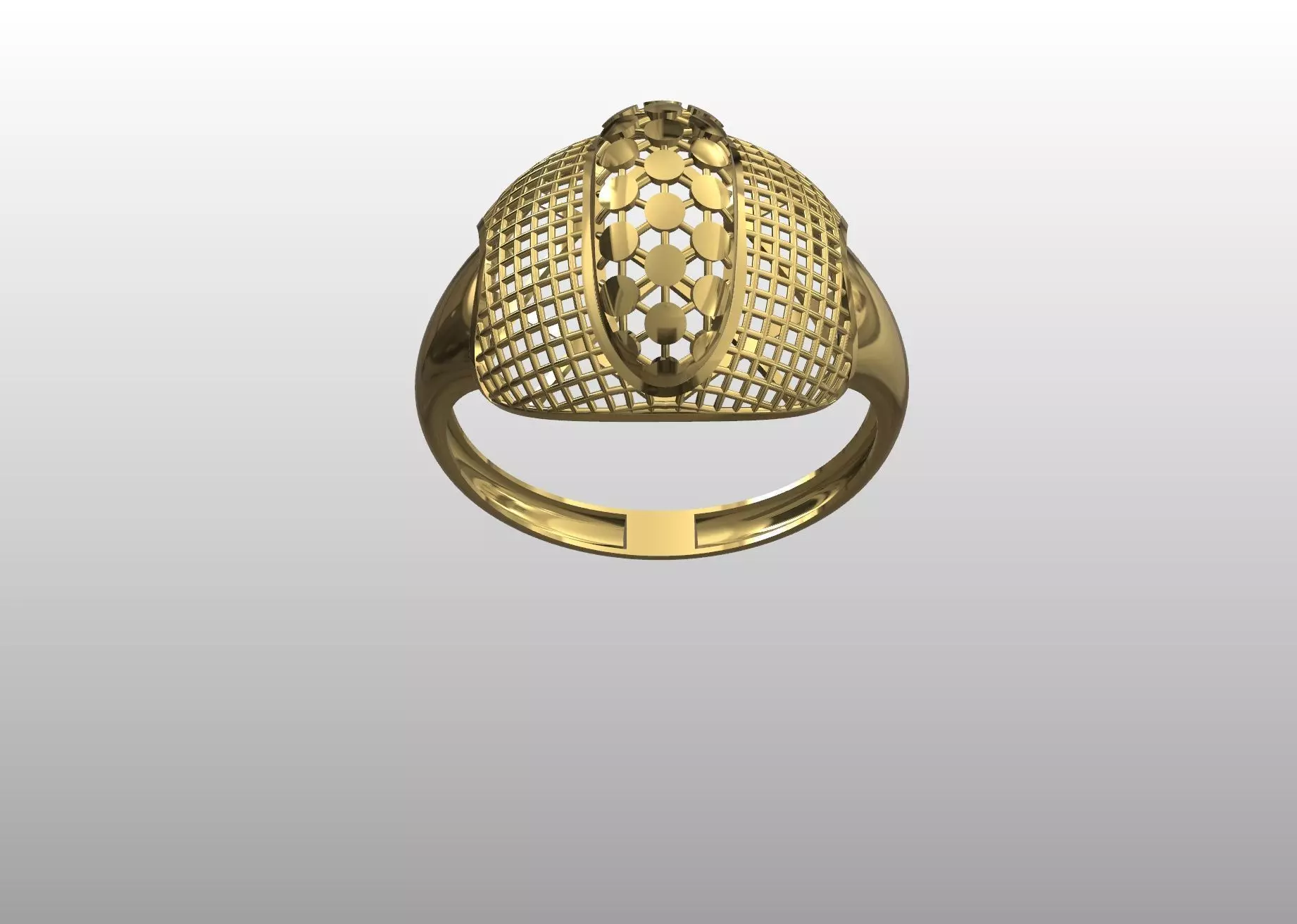 Lattice Dome Ring 3D print model_2