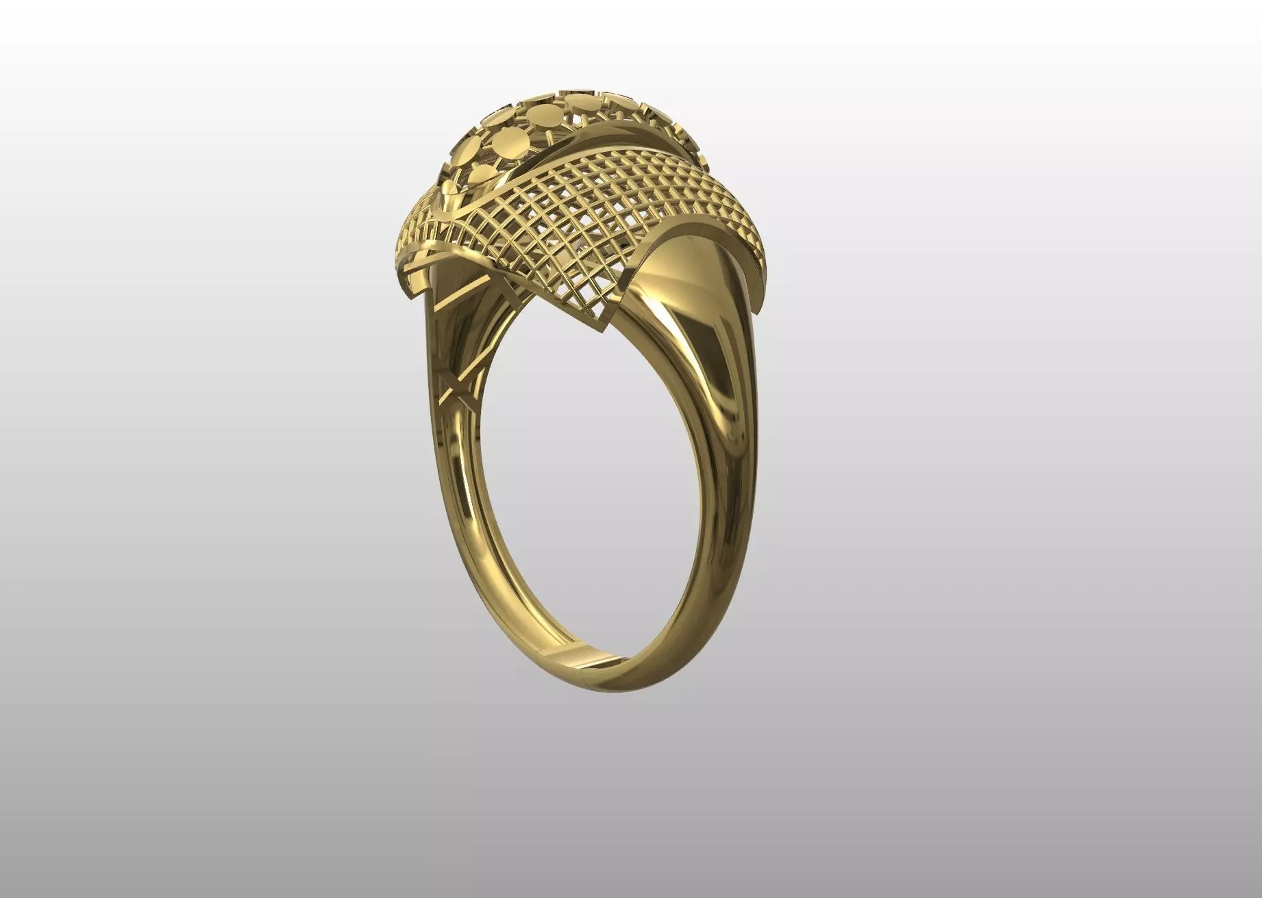 Lattice Dome Ring 3D print model_1