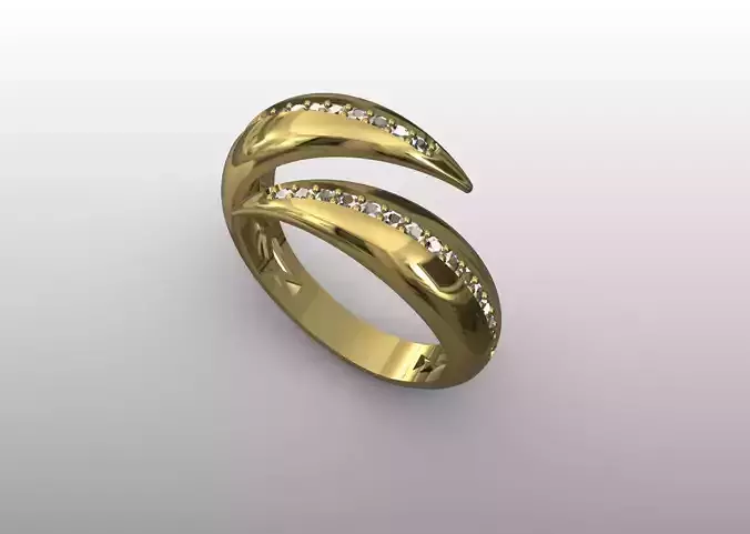 Open Curve Diamond Ring