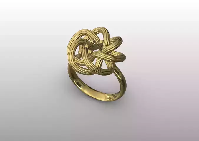 Interwoven Knot Ring