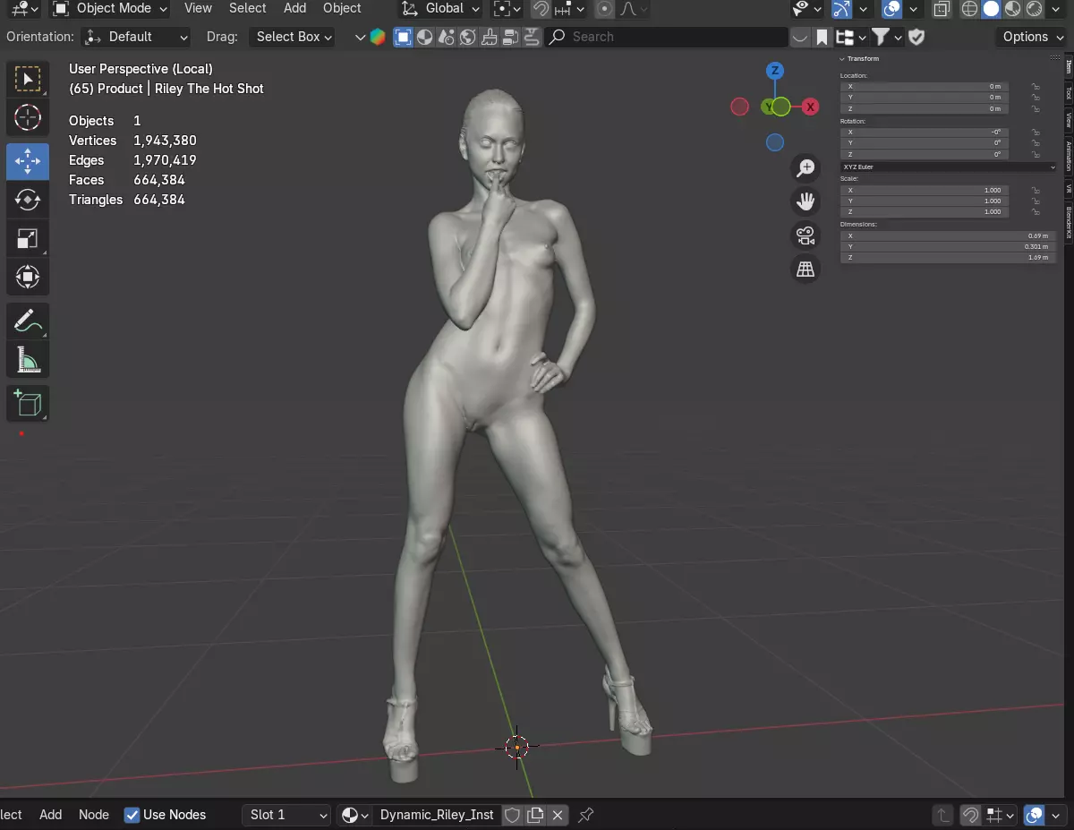 Female Figure Pose Scan 3D model_14
