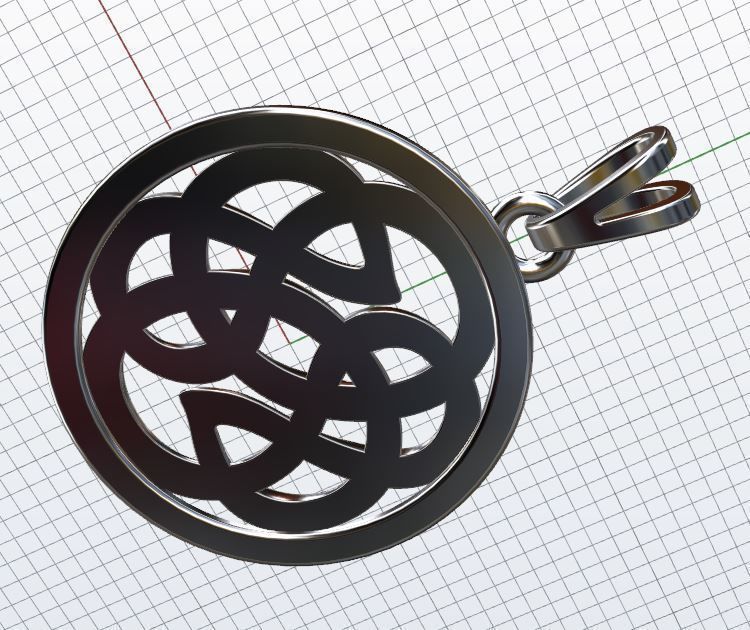 Pendant with celtic ornament 3D print model_2