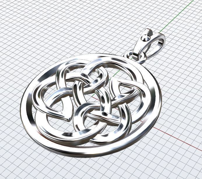 Pendant with celtic ornament 3D print model_1