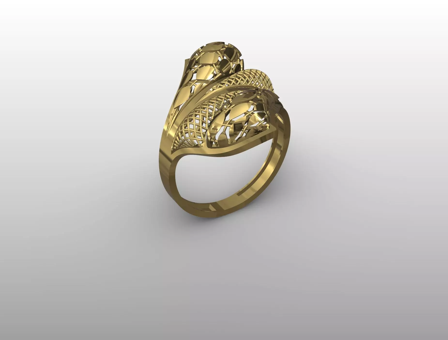 Dual Lattice Dome Ring 3D print model_2