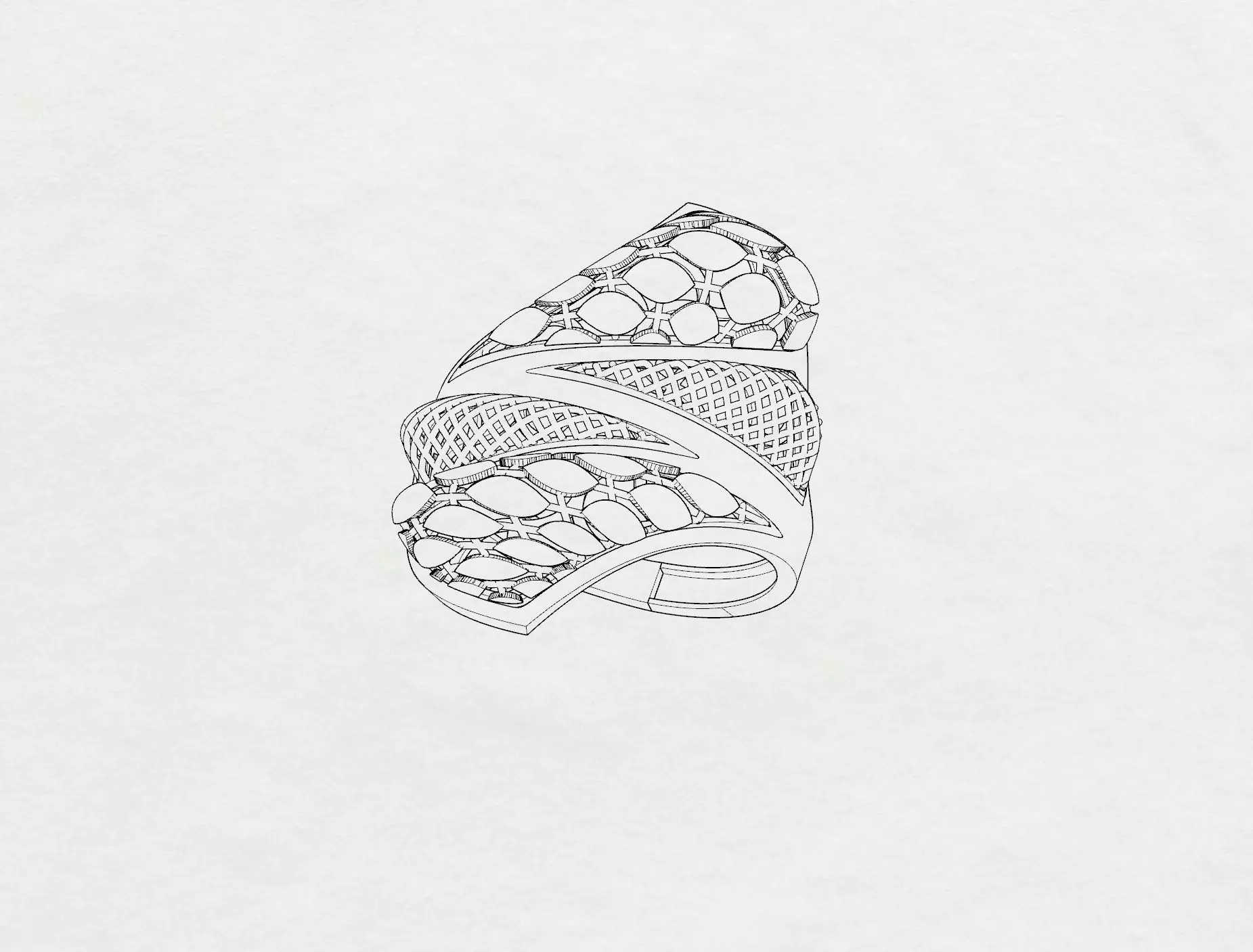 Dual Lattice Dome Ring 3D print model_7