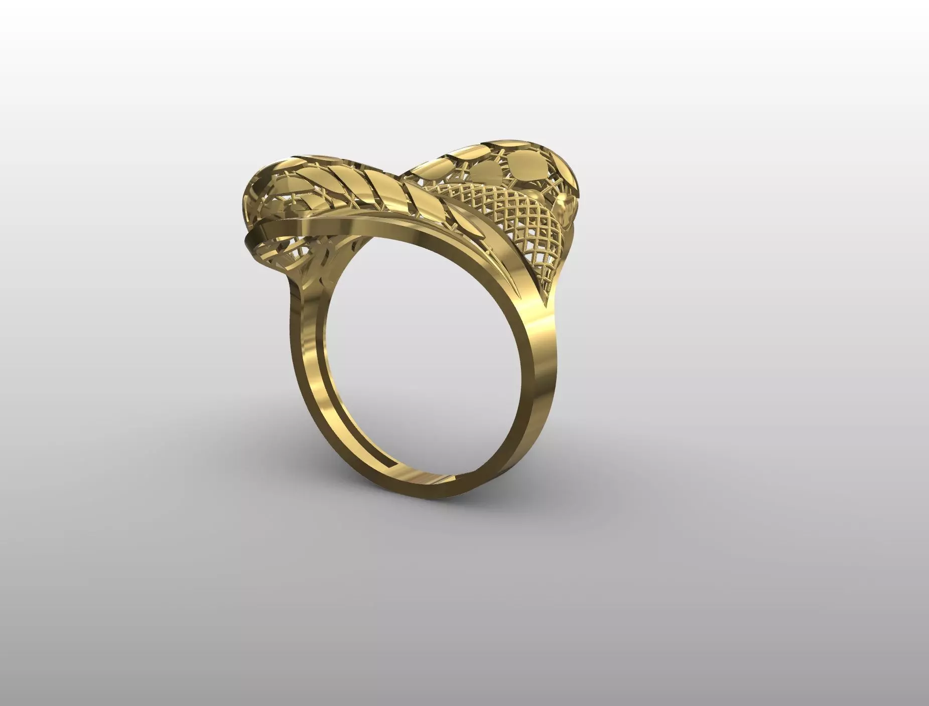 Dual Lattice Dome Ring 3D print model_1