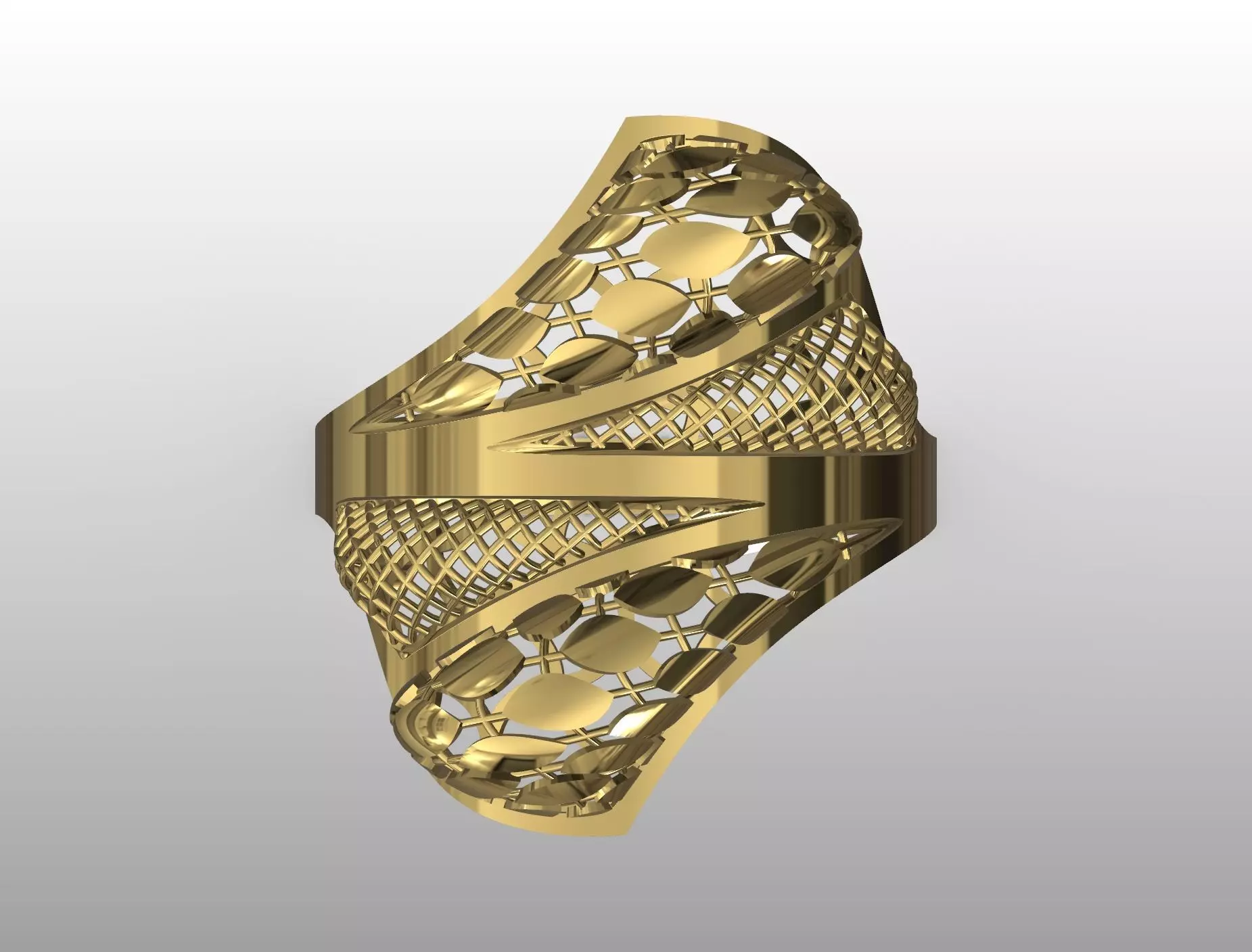 Dual Lattice Dome Ring 3D print model_4