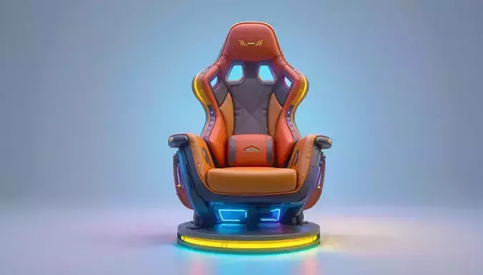 Gaming Chair 3D Model Stylized Esports Chair Game-Ready 3D model