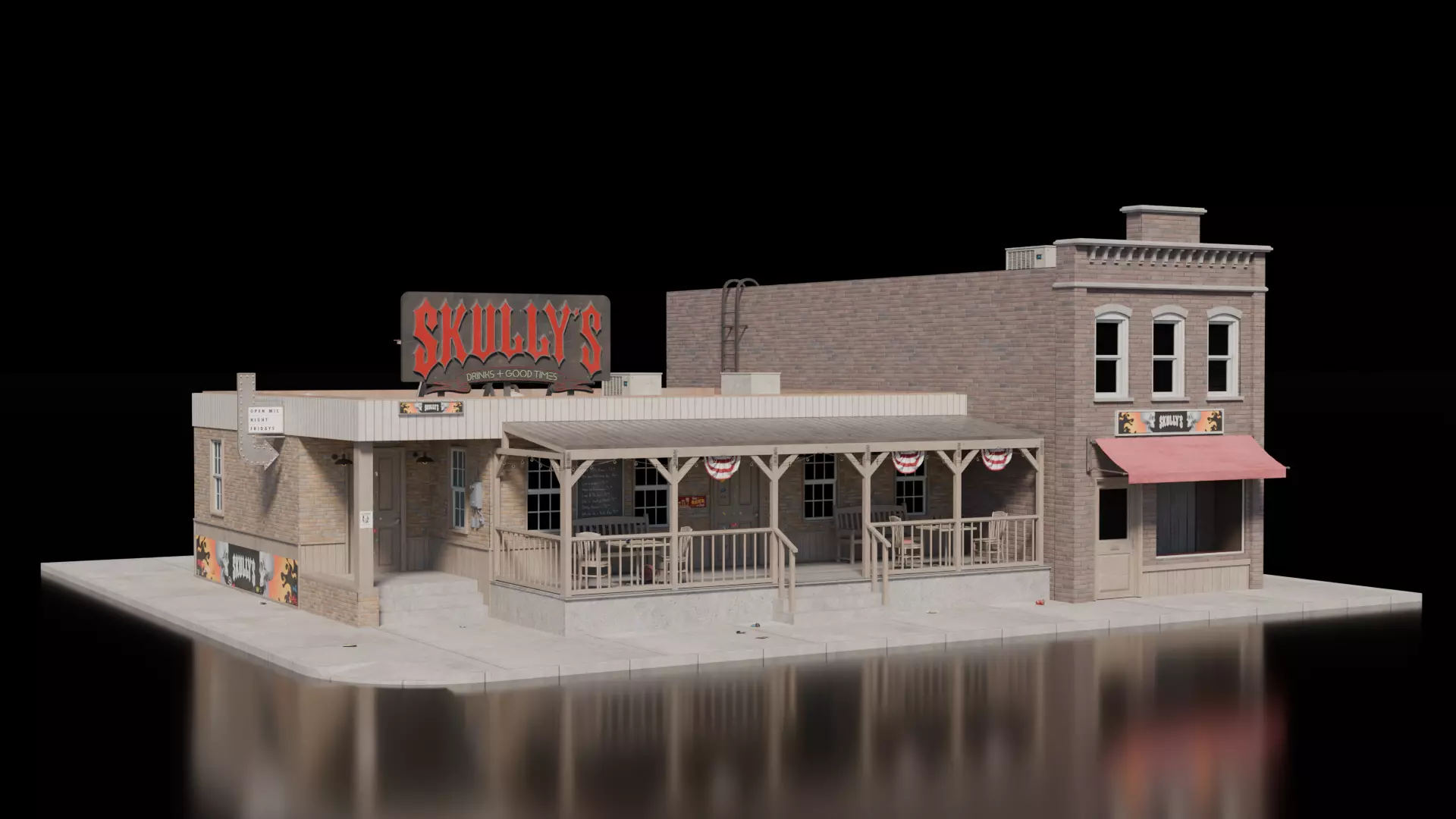 Dive Bar House 3D model_0