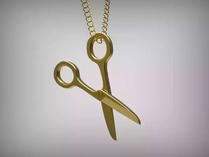 Scissors gold pendant 3d printable Original jewelry 3dm stl file 3D print model