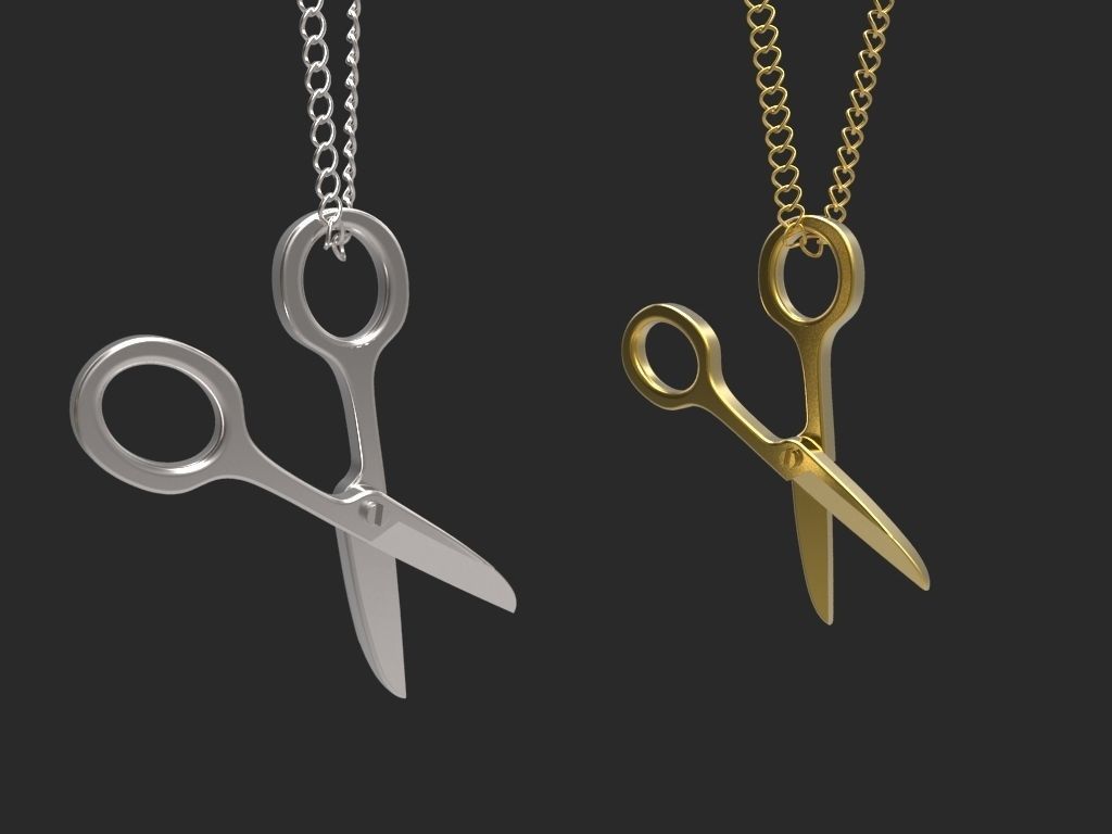 Scissors gold pendant 3d printable Original jewelry 3dm stl file 3D print model_5