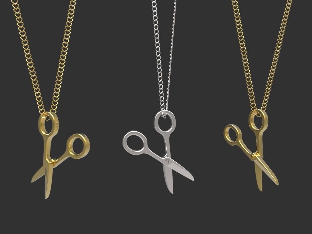 Scissors gold pendant 3d printable Original jewelry 3dm stl file 3D print model_2