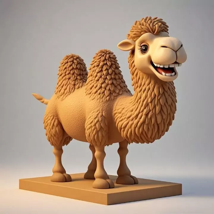 2500 Laughing Camel 3D Printed Full Figure Statue 3D print model