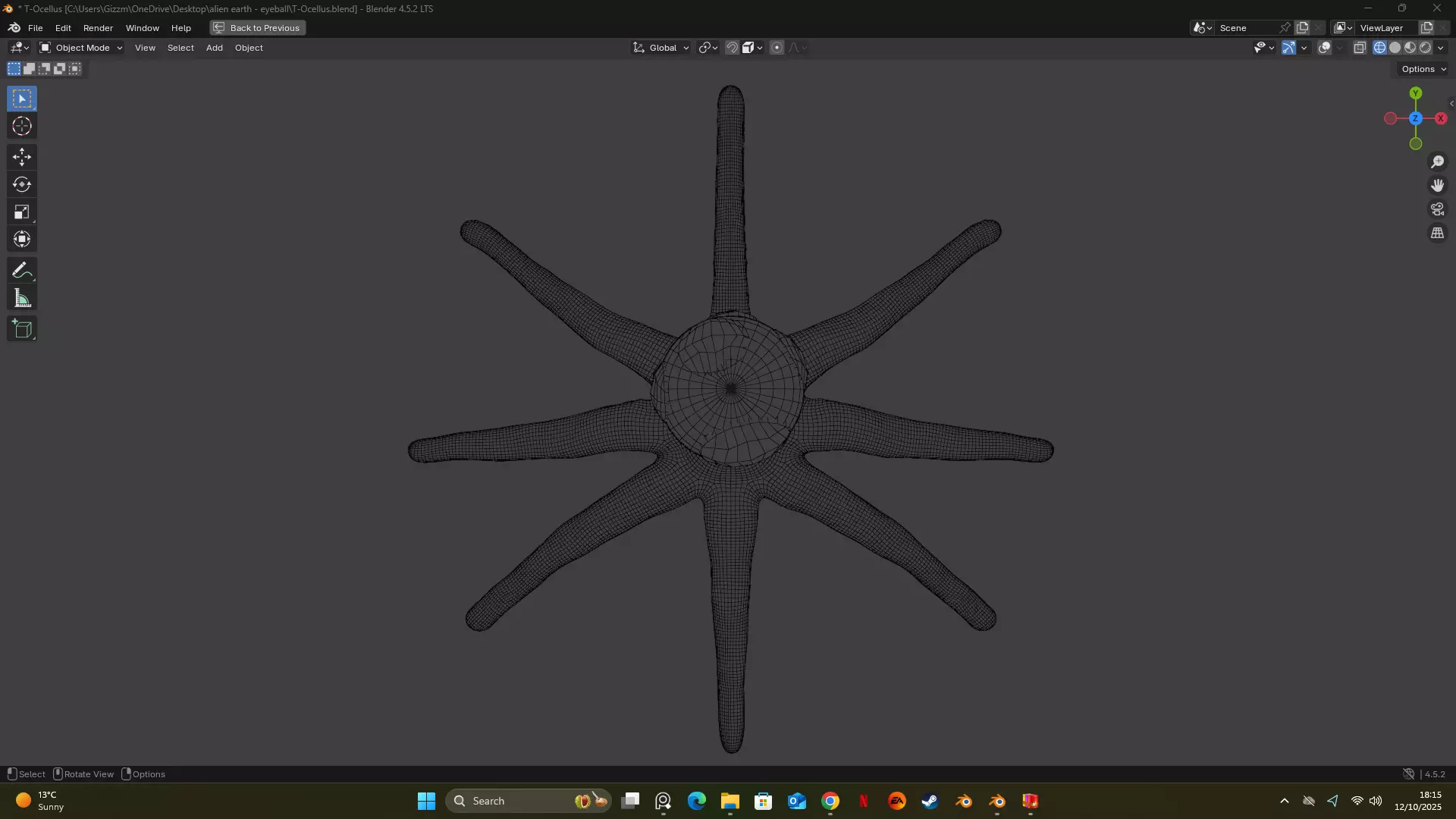 T-Ocellus Alien Earth Low-poly 3D model_9