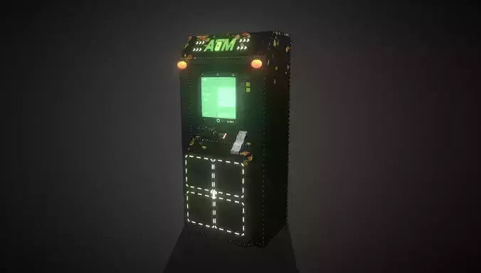 Cyberpunk ATM  Halloween Edition  Low Poly Game Ready Model