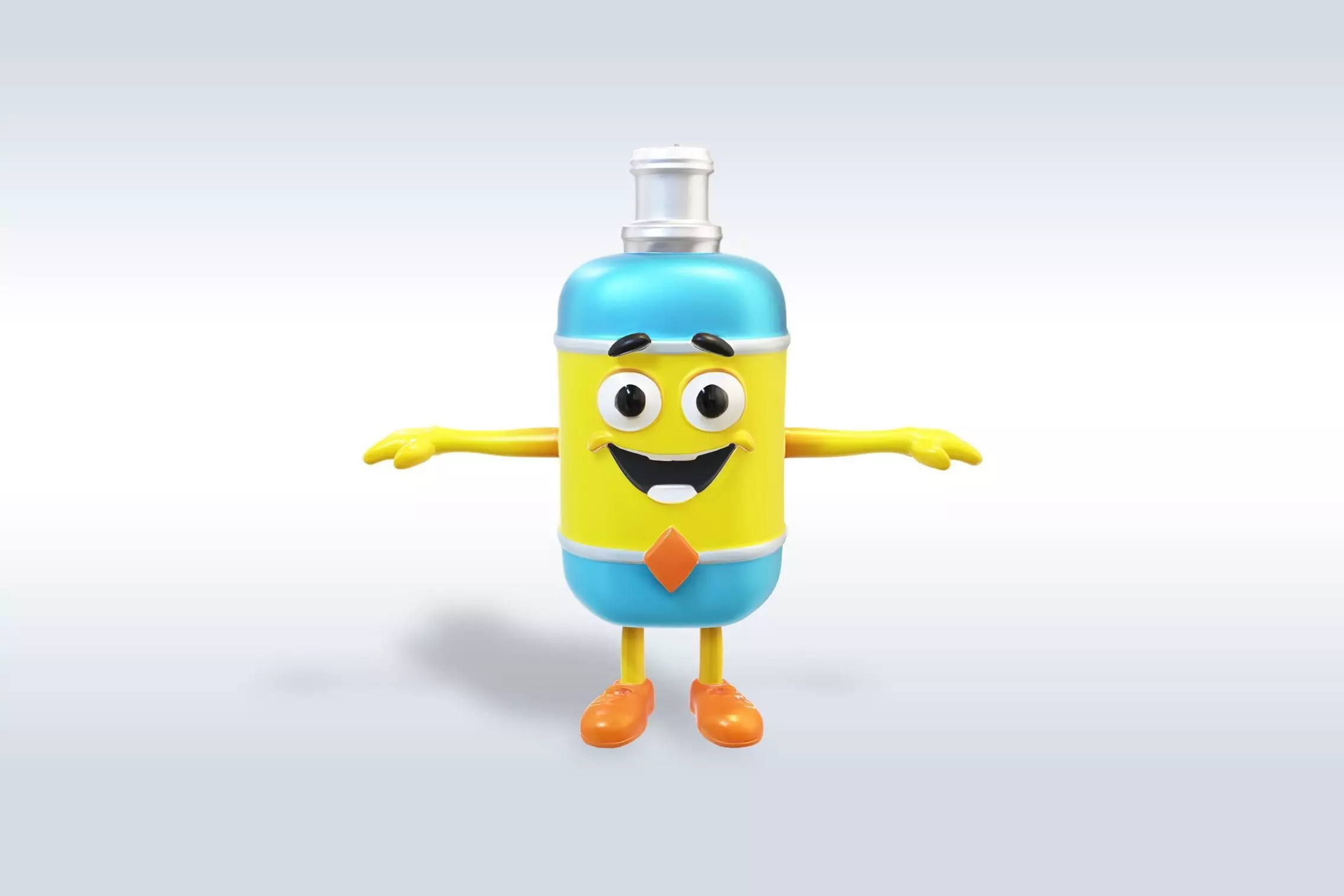3D Cartoon character t pose flask back to school 3D model_0